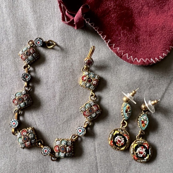 Vintage Italian (Florentine) micro mosaic Bracelet & Earrings set. - Picture 1 of 4